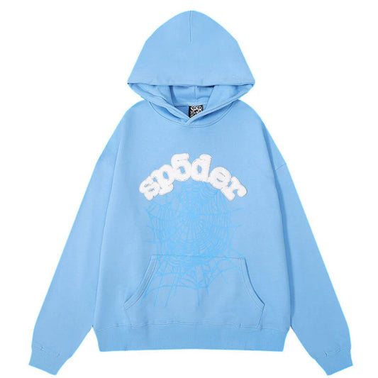 Sp5der Spider Web Hoodie: Sky Blue - Prestige Closet