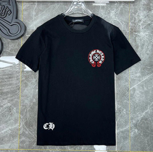 Chrome Hearts Tee: Black & Red - Prestige Closet