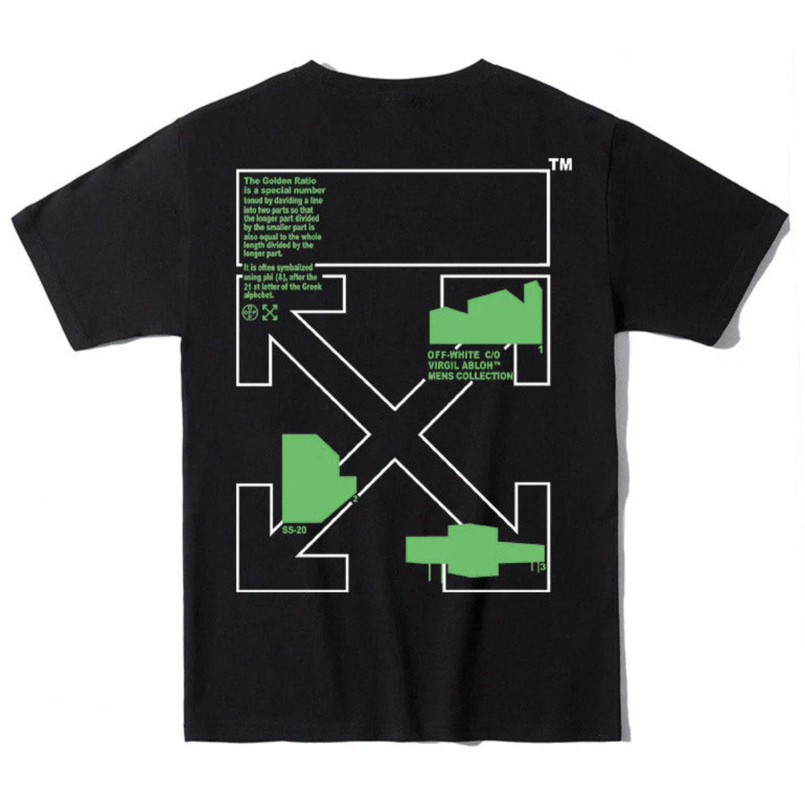 OffWhite Tee: Black & Green - Prestige Closet