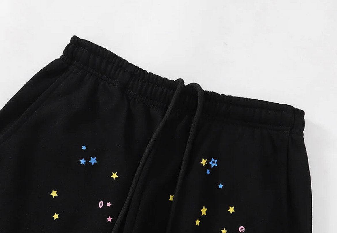 Sp5der Sweatpants: Black & Pink - Prestige Closet