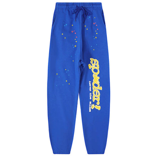 Sp5der Sweatpants: Blue & Yellow - Prestige Closet