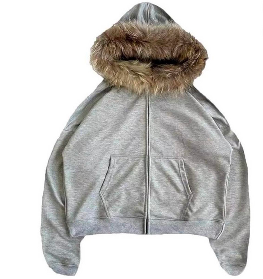 BLANK FUR HOODIE